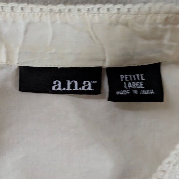 Vintage Lace Button Up Blouse Women's Petite Large Cream Tied Fitted Bohemian - Picture 5 of 8